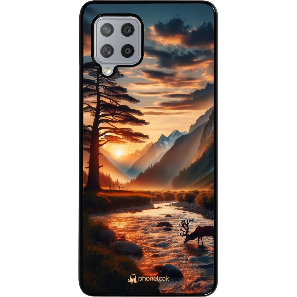 Samsung Galaxy A42 5G Case Hülle - Tal Sonnenuntergang Hirsch Baum