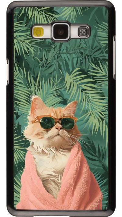 Samsung Galaxy A5 (2015) Case Hülle - Cat Summer Palms