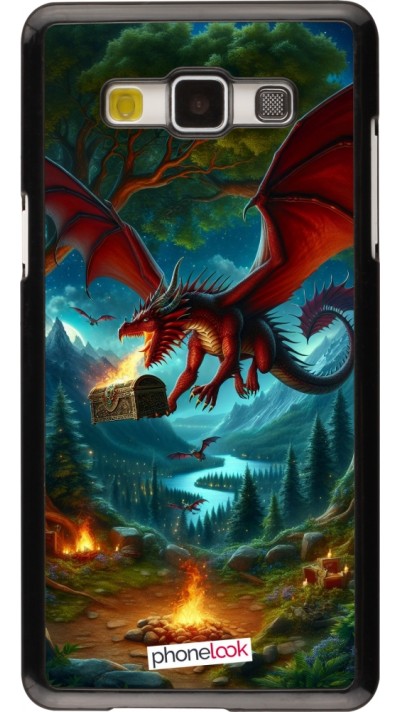 Samsung Galaxy A5 (2015) Case Hülle - Drache Fliegend Wald Schatz