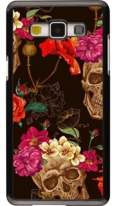 Hülle Samsung Galaxy A5 (2015) - Skulls and flowers