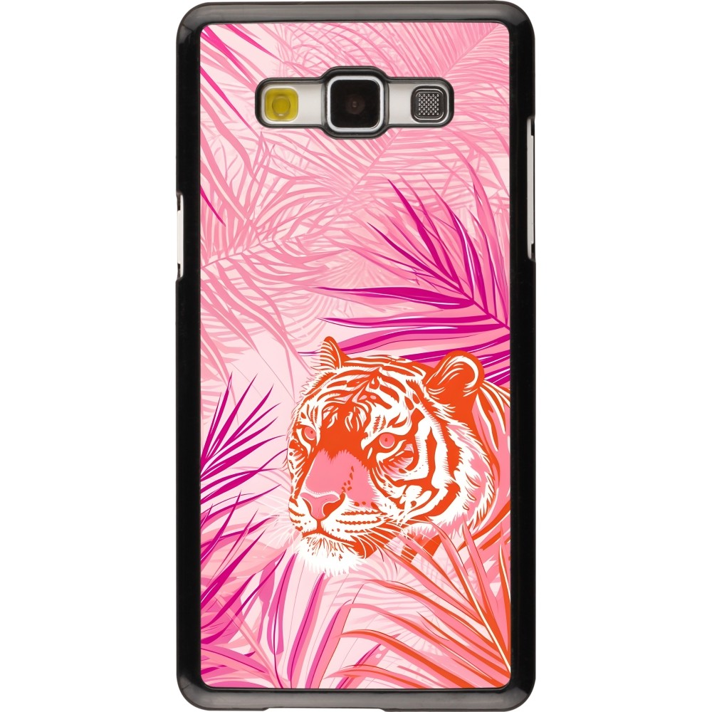 Samsung Galaxy A5 (2015) Case Hülle - Tiger Palmen rosa