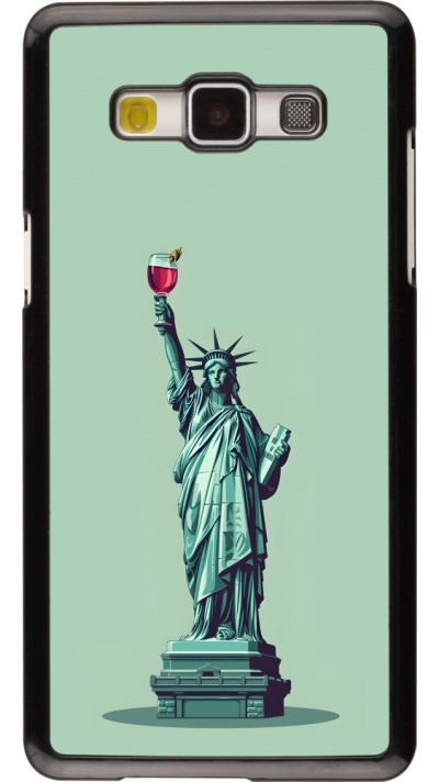 Samsung Galaxy A5 (2015) Case Hülle - Freiheitsstatue mit einem Glas Wein