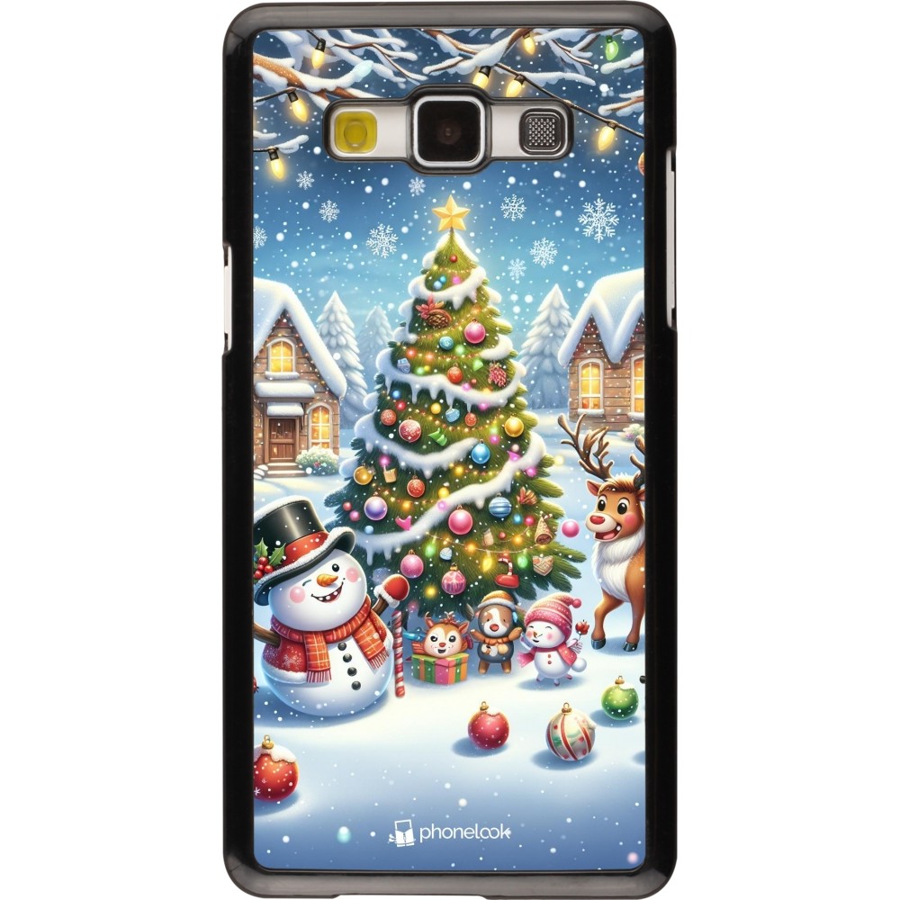 Samsung Galaxy A5 (2015) Case Hülle - Weihnachten 2023 Schneemann und Tannenbaum