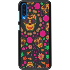 Samsung Galaxy A50 Case Hülle - Halloween 22 colorful mexican skulls