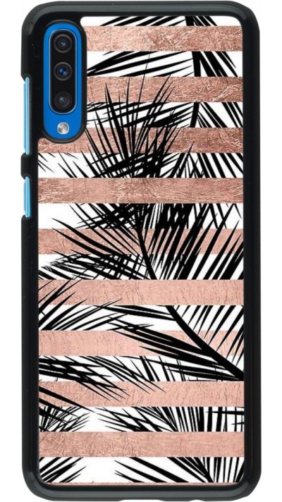 Hülle Samsung Galaxy A50 - Palm trees gold stripes