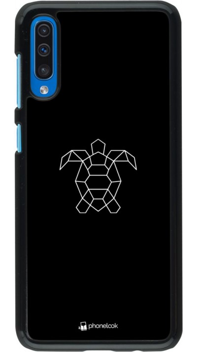 Coque Samsung Galaxy A50 - Turtles lines on black