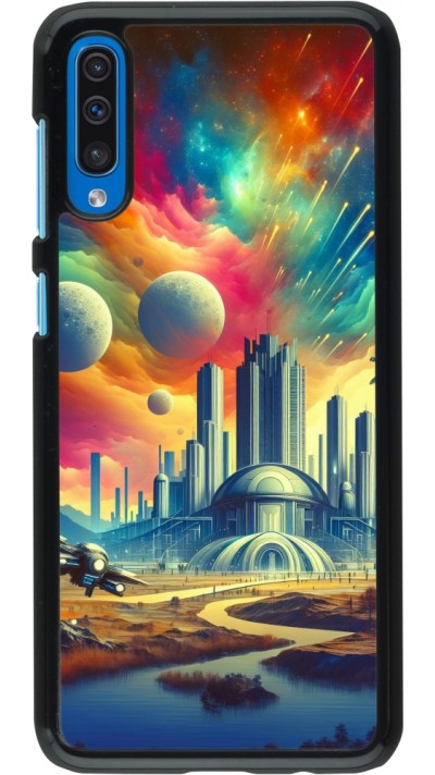 Samsung Galaxy A50 Case Hülle - Futuristische Stadt ausserhalb der Kuppel