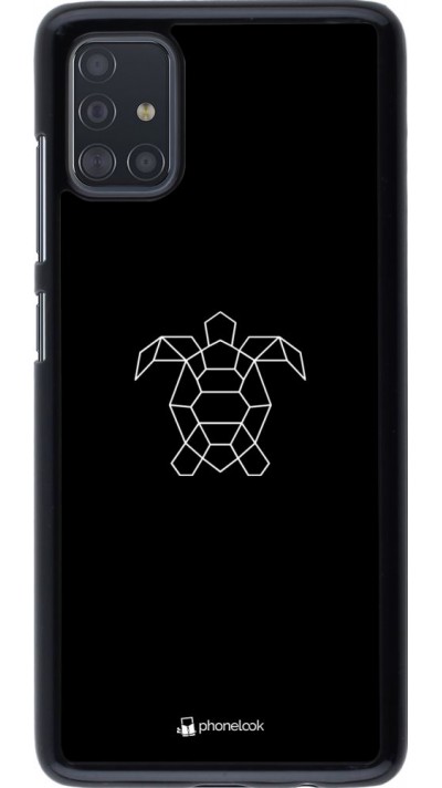 Coque Samsung Galaxy A51 - Turtles lines on black