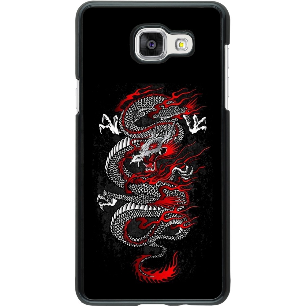 Samsung Galaxy A5 (2016) Case Hülle - Japanese style Dragon Tattoo Red Black