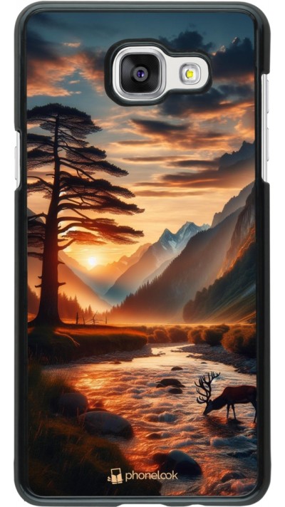 Samsung Galaxy A5 (2016) Case Hülle - Tal Sonnenuntergang Hirsch Baum