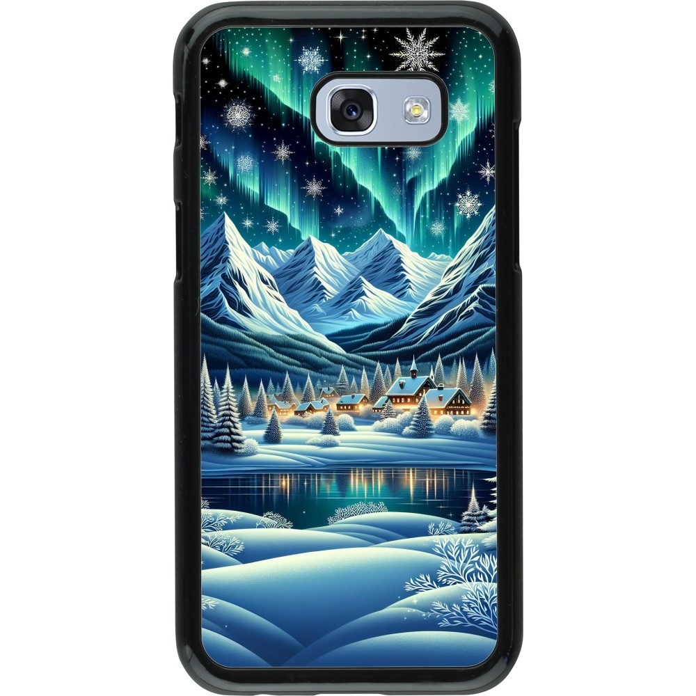 Samsung Galaxy A5 (2017) Case Hülle - Verschneites Bergdorf am See in der Nacht