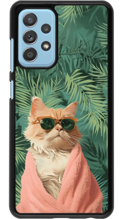 Samsung Galaxy A52 Case Hülle - Cat Summer Palms