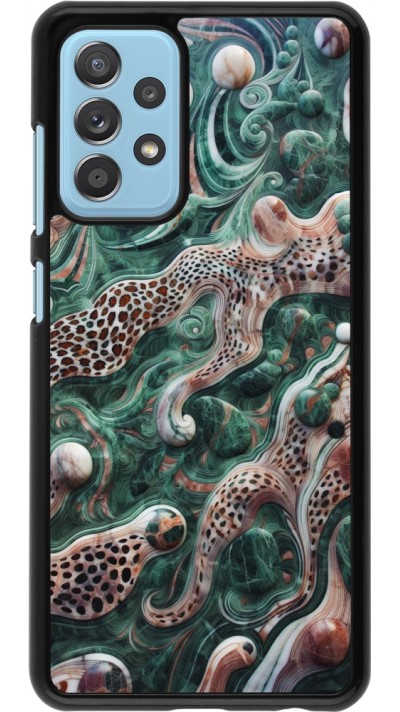 Samsung Galaxy A52 Case Hülle - Grüner Marmor und abstrakter Leopard