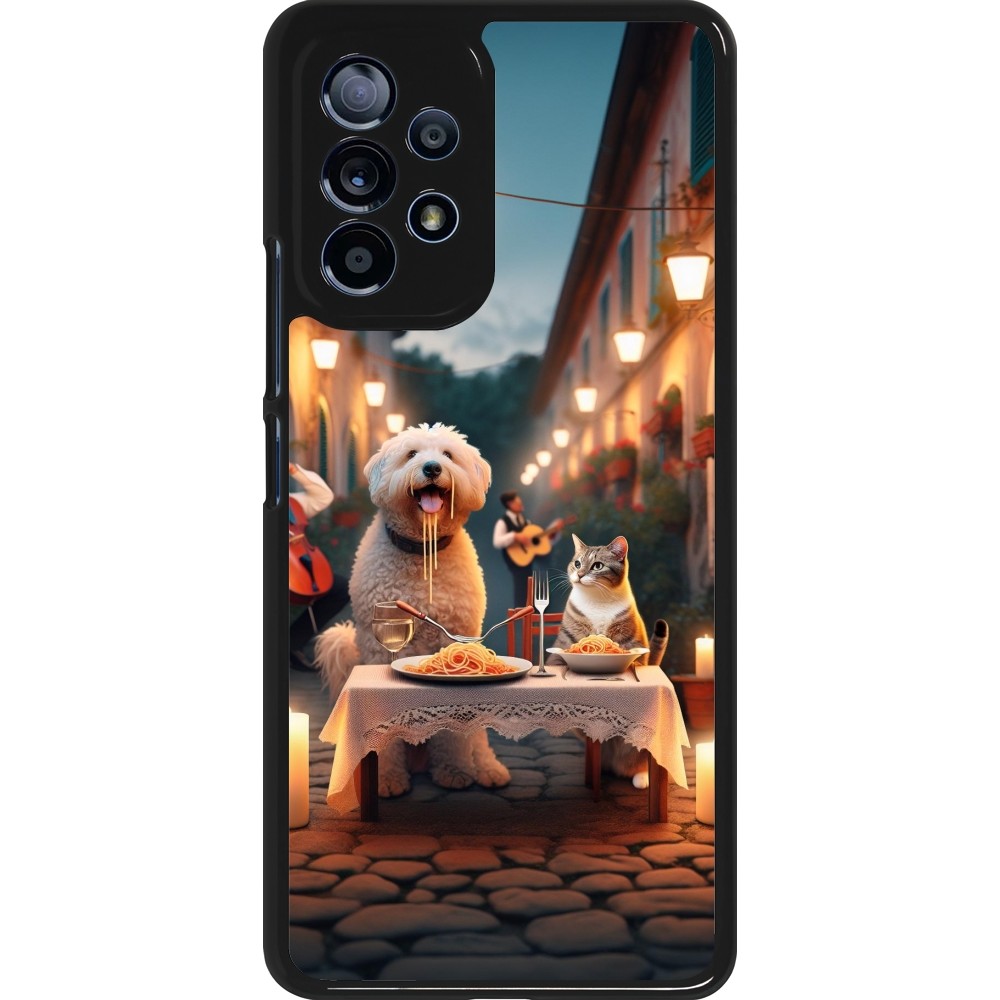 Samsung Galaxy A53 5G Case Hülle - Valentin 2024 Hund & Katze Kerzenlicht