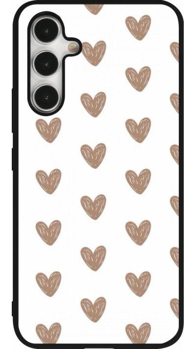 Coque Samsung Galaxy A54 5G - Silicone rigide noir Autumn 2024 brown hearts