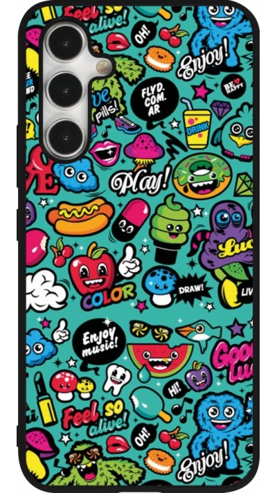 Samsung Galaxy A54 Case Hülle - Silikon schwarz Cartoons old school