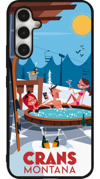 Samsung Galaxy A54 Case Hülle - Silikon schwarz Crans-Montana Mountain Jacuzzi