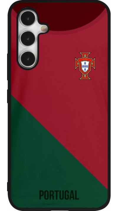 Samsung Galaxy A54 Case Hülle - Silikon schwarz Fussballtrikot Portugal2022