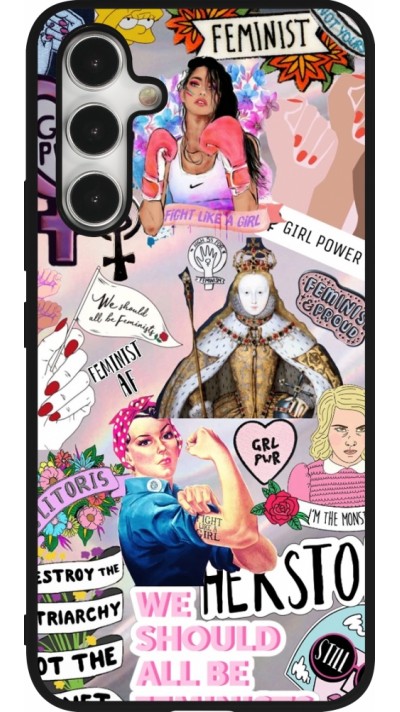 Samsung Galaxy A54 Case Hülle - Silikon schwarz Girl Power Collage