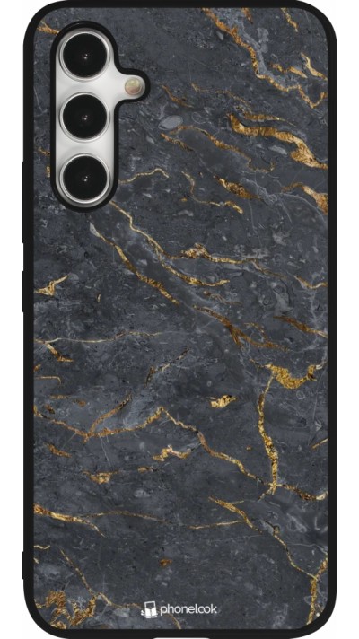 Samsung Galaxy A54 Case Hülle - Silikon schwarz Grey Gold Marble