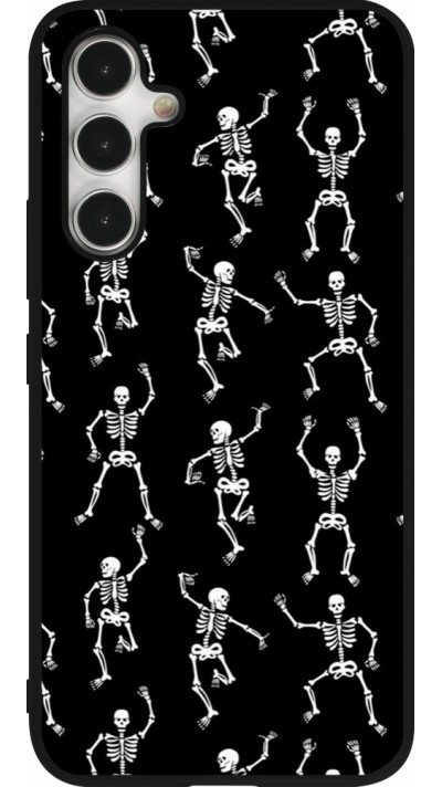 Coque Samsung Galaxy A54 5G - Silicone rigide noir Halloween 2024 dancing skeleton