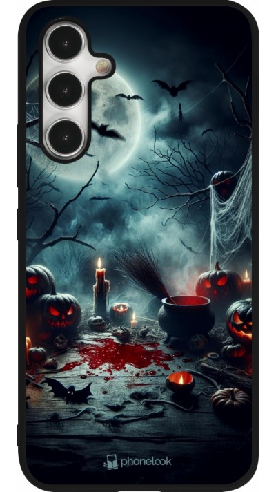 Coque Samsung Galaxy A54 5G - Silicone rigide noir Halloween 2024 Dark Moon