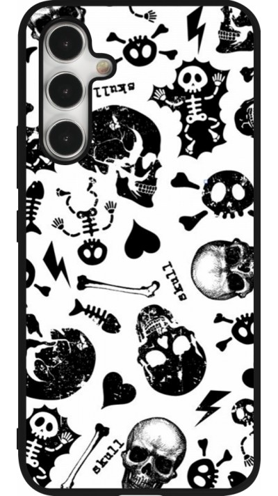 Coque Samsung Galaxy A54 5G - Silicone rigide noir Halloween 2024 skeleton mix