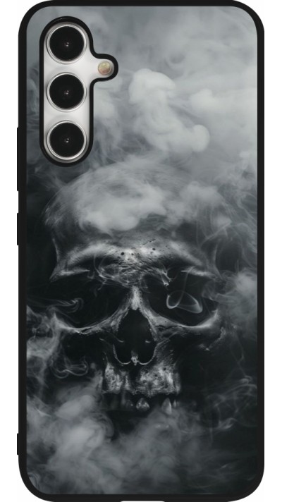 Coque Samsung Galaxy A54 5G - Silicone rigide noir Halloween 2024 smoky skull