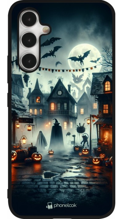 Coque Samsung Galaxy A54 5G - Silicone rigide noir Halloween Spookville