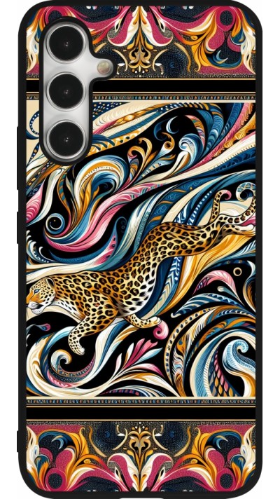 Samsung Galaxy A54 Case Hülle - Silikon schwarz Leopard Abstrakte Kunst