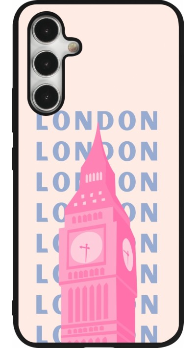 Samsung Galaxy A54 Case Hülle - Silikon schwarz London Pink Print