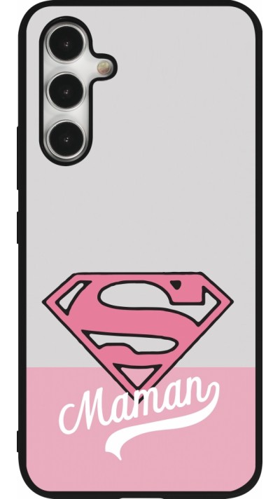 Samsung Galaxy A54 Case Hülle - Silikon schwarz Mom 2024 Super hero maman