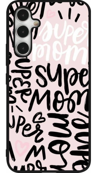 Samsung Galaxy A54 Case Hülle - Silikon schwarz Mom 2024 Super mom