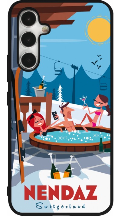 Samsung Galaxy A54 Case Hülle - Silikon schwarz Nendaz Mountain Jacuzzi