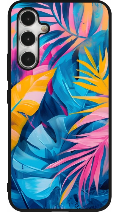 Samsung Galaxy A54 Case Hülle - Silikon schwarz Palms Blue