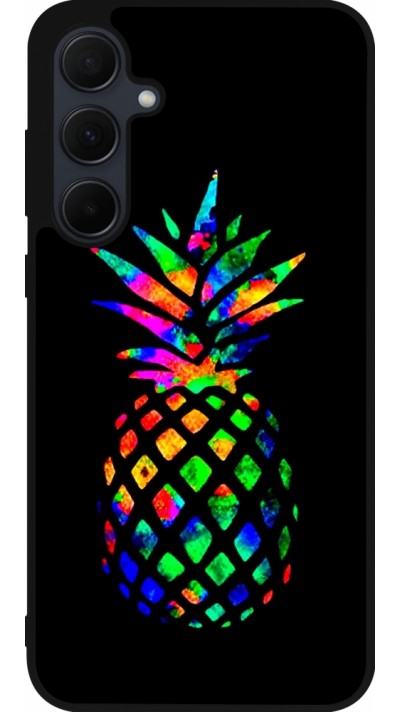 Samsung Galaxy A55 5G Case Hülle - Silikon schwarz Ananas Multi-colors