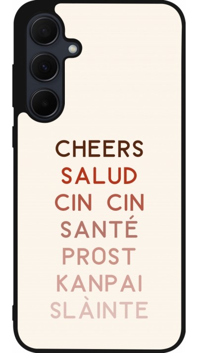 Samsung Galaxy A55 5G Case Hülle - Silikon schwarz Cocktail Cheers Salud