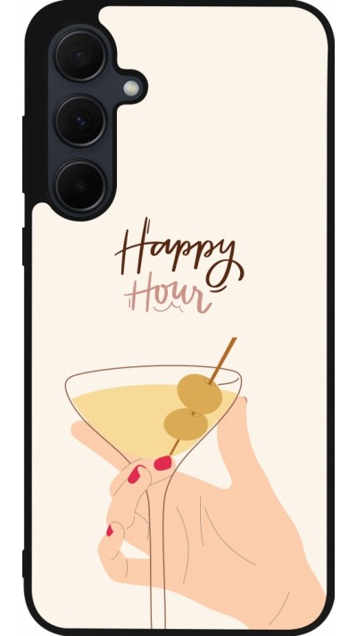 Samsung Galaxy A55 5G Case Hülle - Silikon schwarz Cocktail Happy Hour