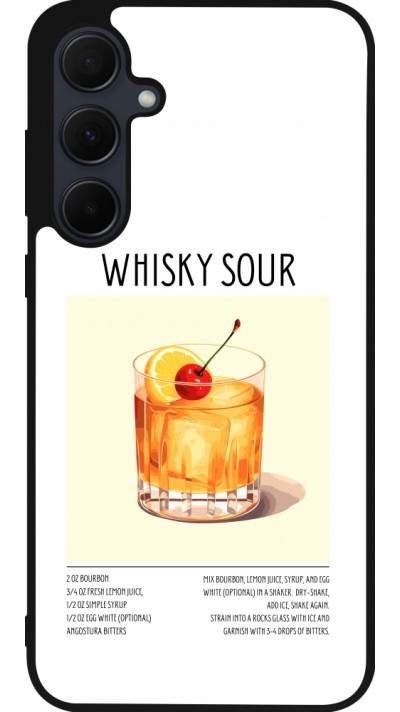 Samsung Galaxy A55 5G Case Hülle - Silikon schwarz Cocktail Rezept Whisky Sour