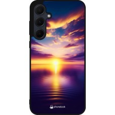 Samsung Galaxy A55 5G Case Hülle - Silikon schwarz Sonnenuntergang gelb violett