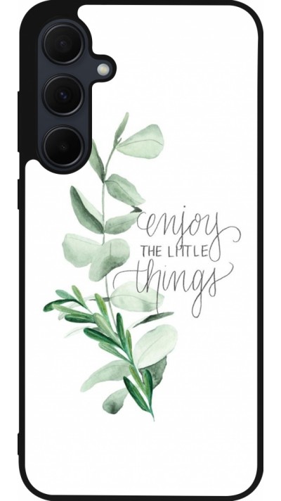 Samsung Galaxy A55 5G Case Hülle - Silikon schwarz Enjoy the little things