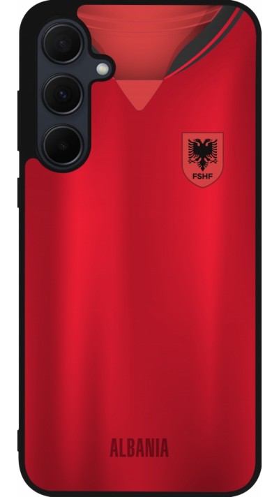 Samsung Galaxy A55 5G Case Hülle - Silikon schwarz Albanien personalisierbares Fussballtrikot