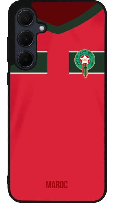 Samsung Galaxy A55 5G Case Hülle - Silikon schwarz Marokko 2022 personalisierbares Fussballtrikot