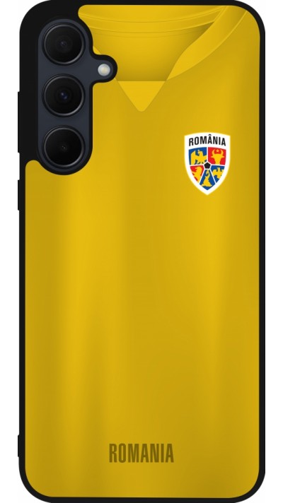 Samsung Galaxy A55 5G Case Hülle - Silikon schwarz Fussballtrikot Rumänien