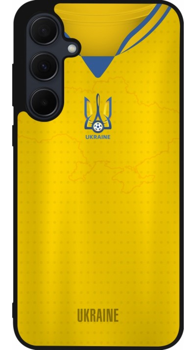 Samsung Galaxy A55 5G Case Hülle - Silikon schwarz Fussballtrikot Ukraine