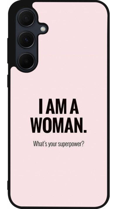 Samsung Galaxy A55 5G Case Hülle - Silikon schwarz I am a woman