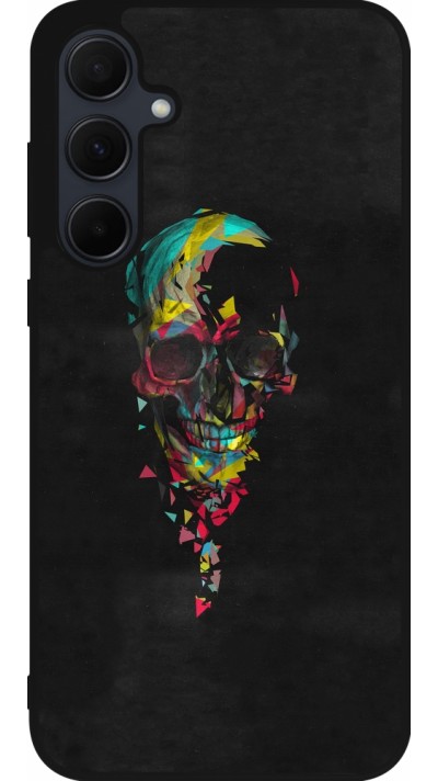 Samsung Galaxy A55 5G Case Hülle - Silikon schwarz Halloween 22 colored skull