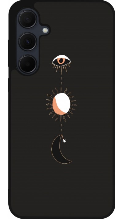 Samsung Galaxy A55 5G Case Hülle - Silikon schwarz Halloween 22 eye sun moon