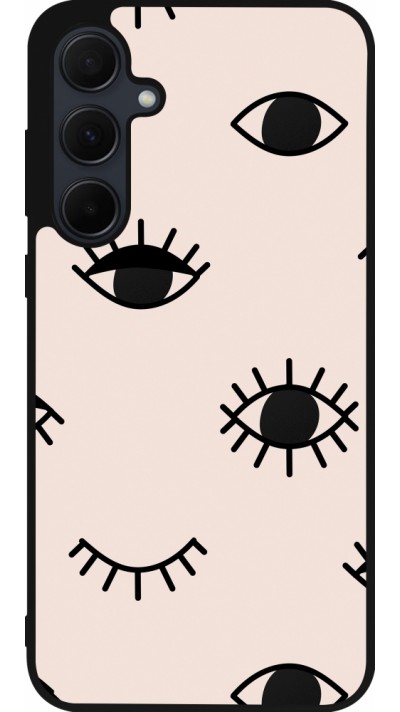 Samsung Galaxy A55 5G Case Hülle - Silikon schwarz Halloween 2023 I see you