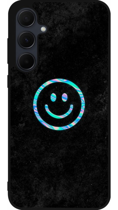 Samsung Galaxy A55 5G Case Hülle - Silikon schwarz Happy smiley irisirt